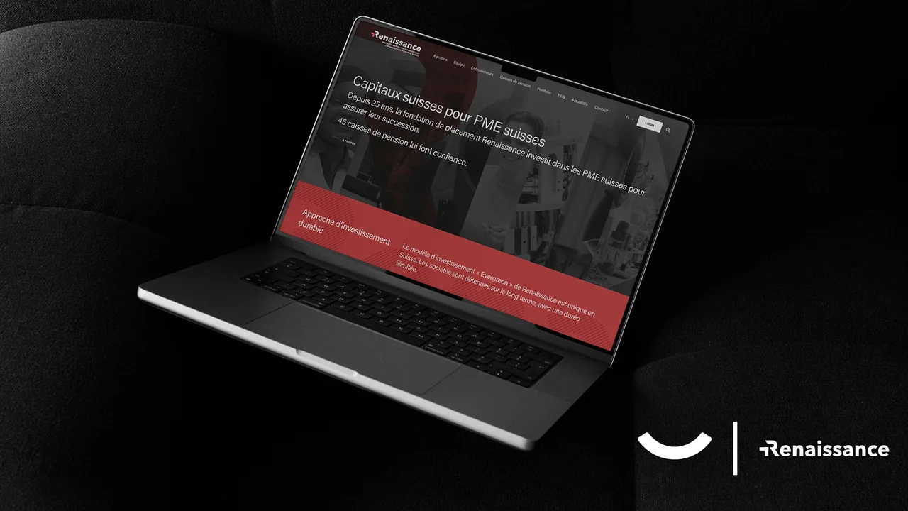 Renaissance — site web sur un ordinateur portable